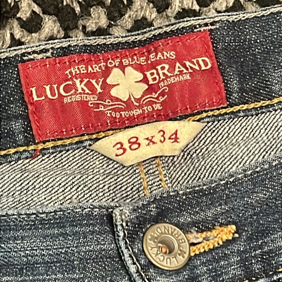 Vintage Lucky Brand Jeans Men 38x34 Blue 165 Straight Medium Wash Retro Baggy - Picture 3 of 10